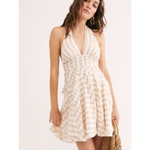 NWT Free People Do The Twist Mini Dress/ Plaid Tea